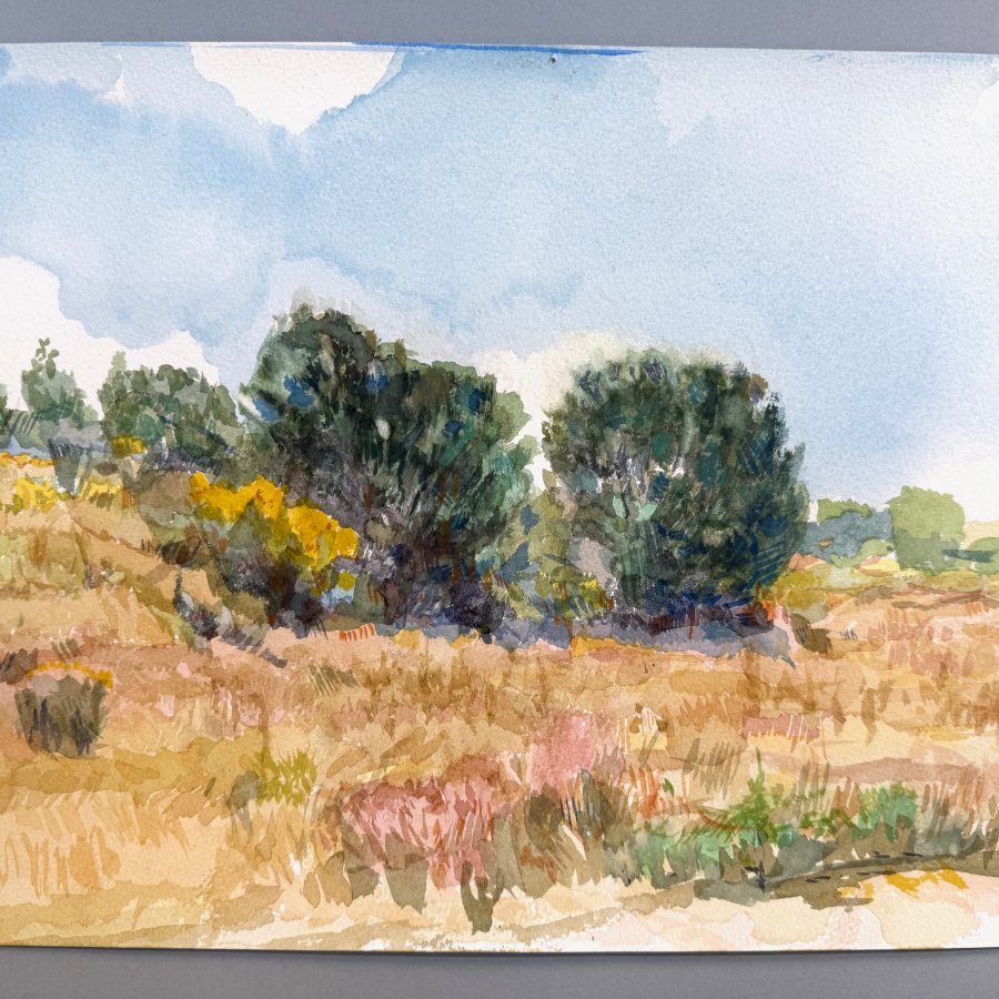 Santa Fe County, 11 x 14 inches, watercolor, copyright 2022