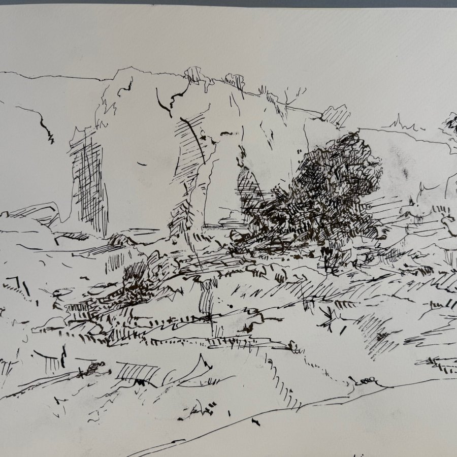 Eclipse in Escalante, Ink, 14 x 16