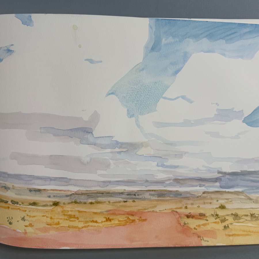 North of Cabezon Peak, Watercolor, 145 x 17