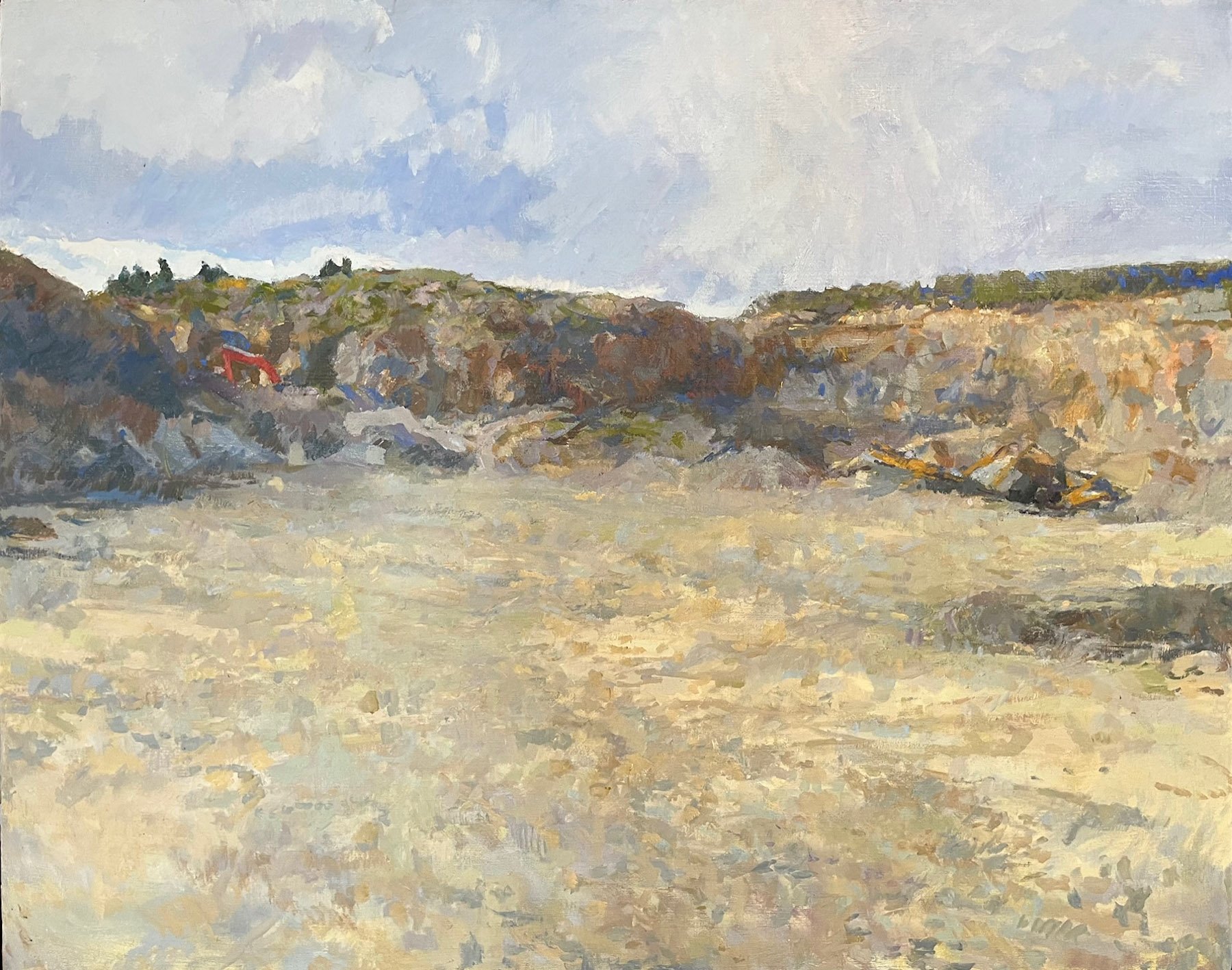 Quarry in afrternoon, oil on linen, 34 x 41 inches, copyright 2024
