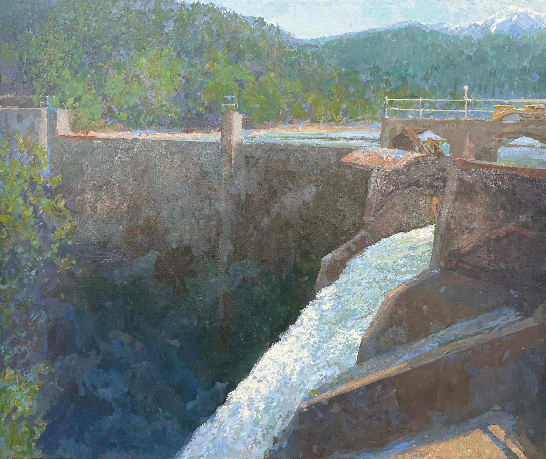Upper Elwha Dam Before Removal, oil on linen, copyright 2011